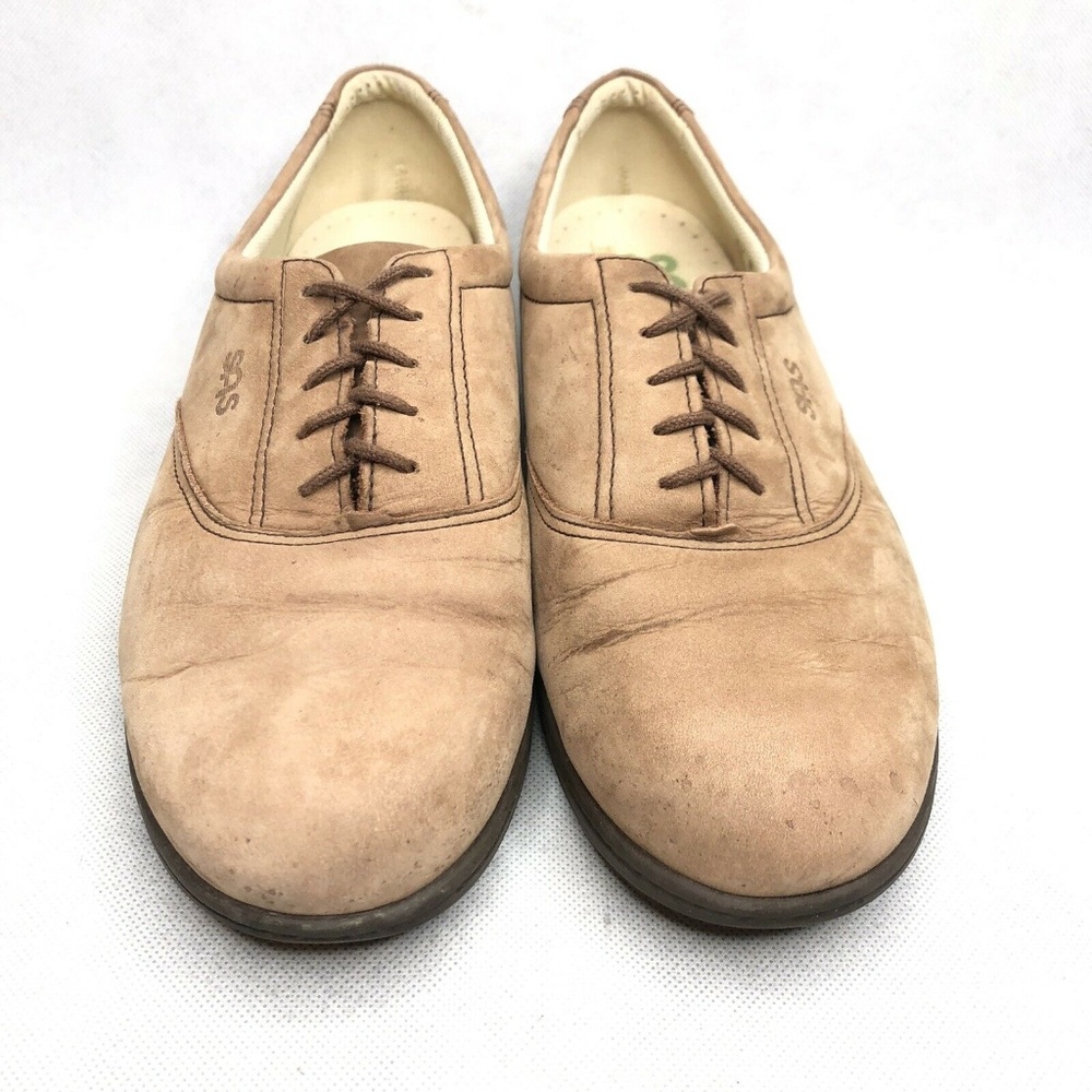 SAS Tripad Comfort Lace Up Tan Soft Step Heel - Picture 3 of 8